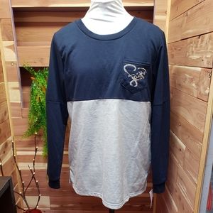 Justify-Blue and gray Faith sweater